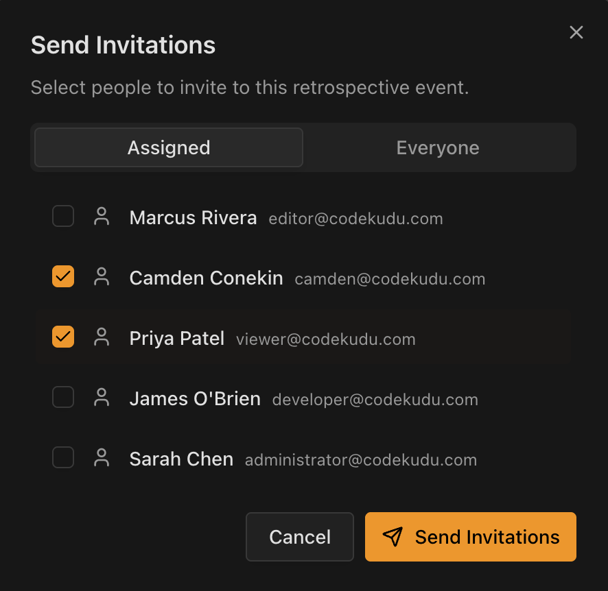Retrospective Invitations