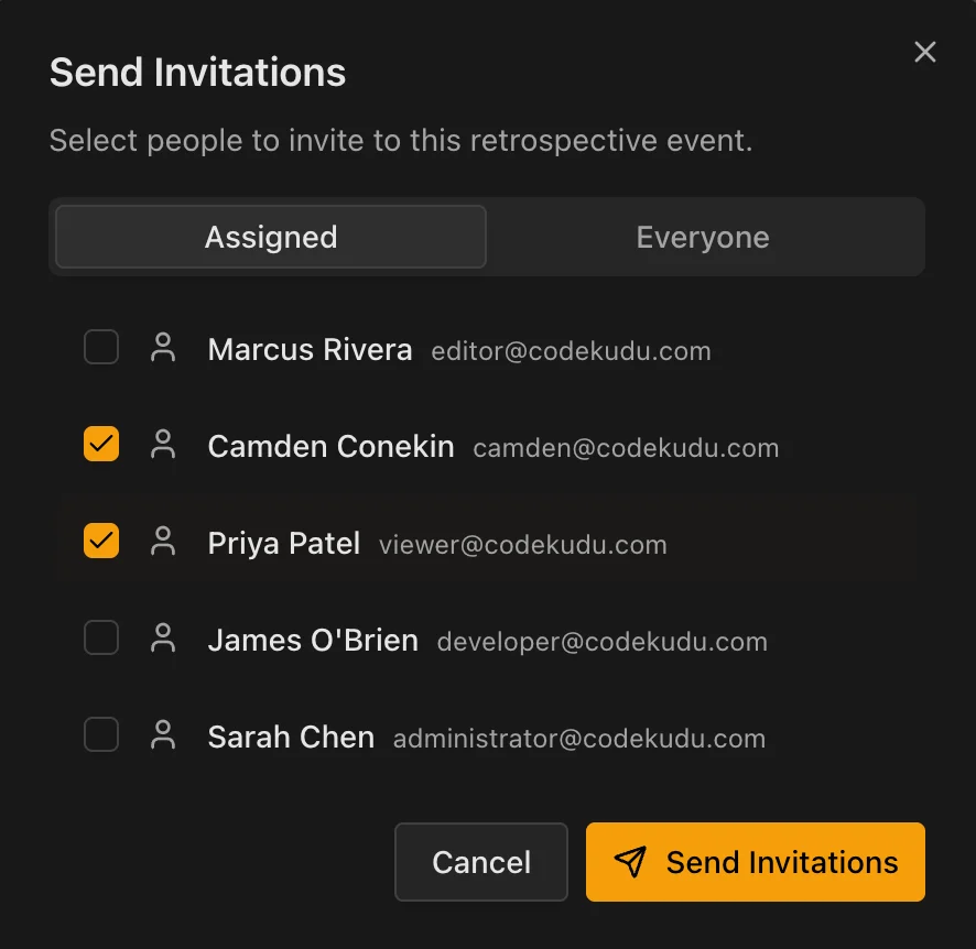 Retrospective Invitations